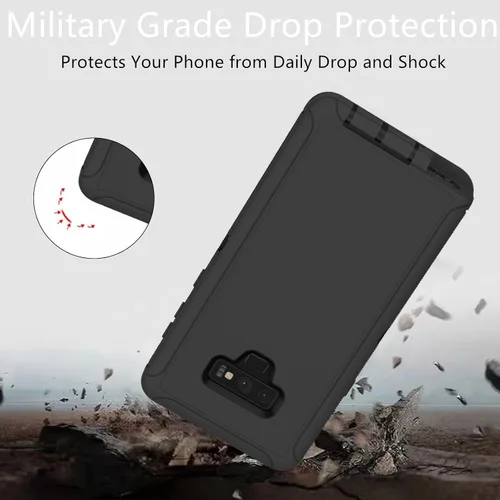 Vista 6 de Funda protectora resistente para Samsung Galaxy Note 9, resistente a prueba de polvo, a prueba de golpes, protección contra caídas, 3 en 1