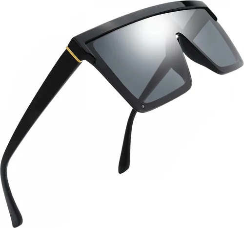 Vista 8 de The Fresh Gafas de sol cuadradas de una pieza con parte superior plana, lentes siameses