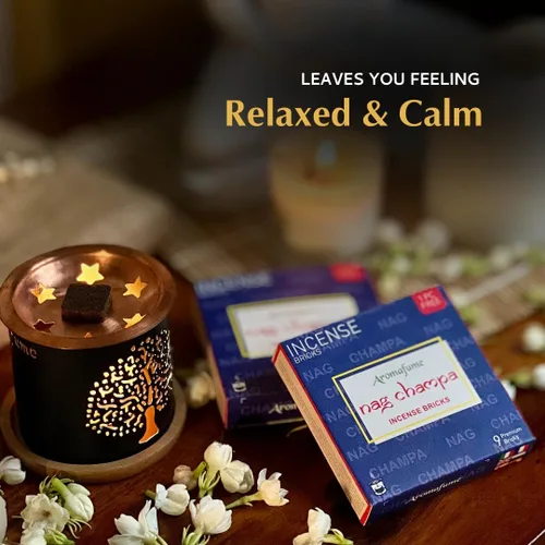 Vista 5 de Nag Champa - Ladrillos de incienso (ladrillos de 5 x 9 pulgadas) y quemador de incienso exótico del árbol de la vida por Aromafume Fabricado