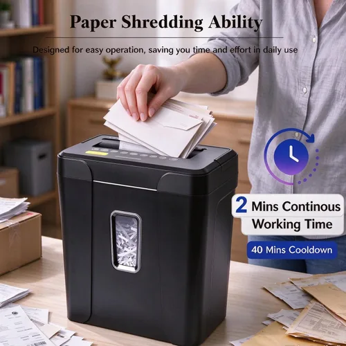 Vista 4 de Wingwise Trituradora de papel para uso en la oficina en casa, trituradora
