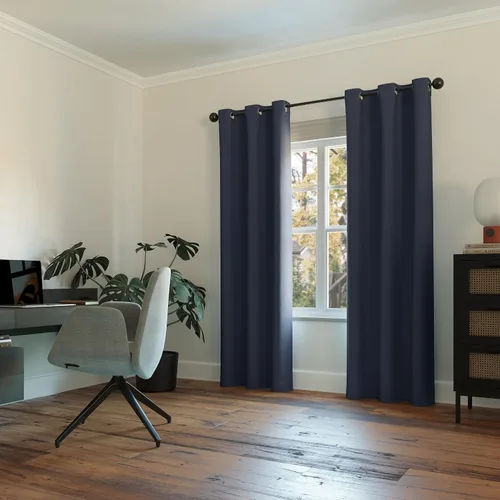 Vista 15 de Sun Zero Easton Panel de Cortina Opaca con Ojales de Ahorro de Energía, 40" x 63", Gris, Gris Raíz = {'valor': "['Gris']"}