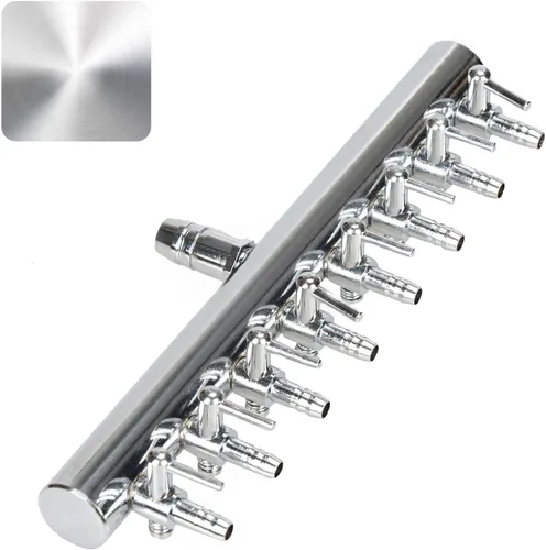 Vista 8 de Pawfly Válvula de palanca de control de flujo de aire de acuario Válvula de aire de tanque de peces de 4 vías para bomba de aire, colector de cobre