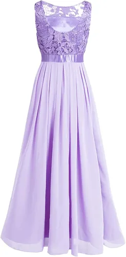 Vista 5 de Hularka Vestido largo de gasa de encaje floral para mujer