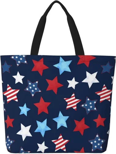 Vista 15 de Famame Canvas Tote Bag Large Women Casual Shoulder Bag Handbag Reusable Multipurpose Shopping Grocery Bag