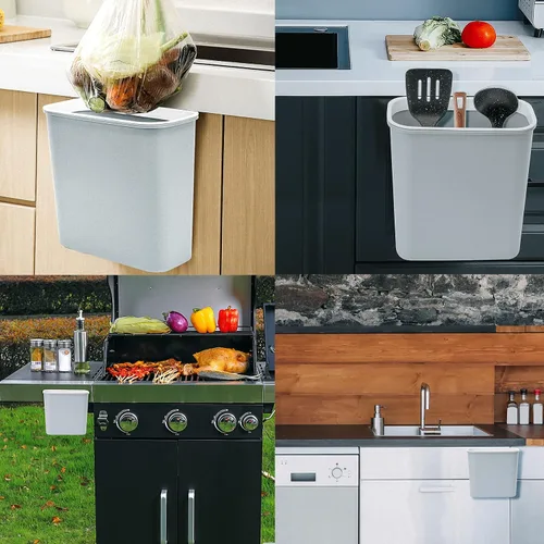 Vista 7 de Skyflame Placa superior plana universal de acero inoxidable, kit de accesorios de plancha de 3 piezas y cubo de basura magnético para colgar
