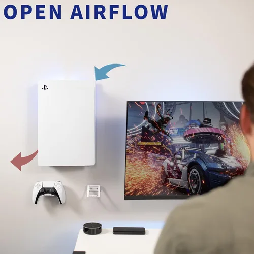 Vista 8 de VIVO Soporte de pared 2 en 1 y debajo del escritorio diseñado para consola de juegos PS5 Playstation 5 Standard y edición digital pantalla de pared