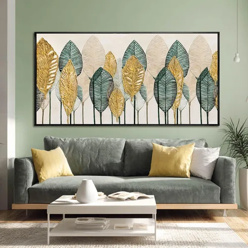 Vista 12 de CHUDANHAO Arte Botánico para Pared Cuadros Vintage Decoración de Pared Impresiones de Fotos Grises y Doradas Colgantes de Pared de Línea 24"x48