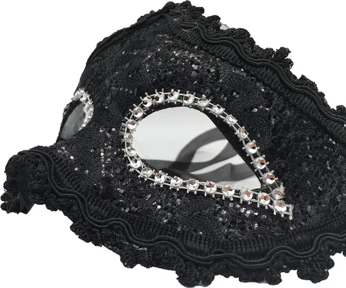 Vista 4 de Geek-mDisfraz para Halloween Encaje Con Rhinestone de máscara veneciana mujer Masquerade Máscara