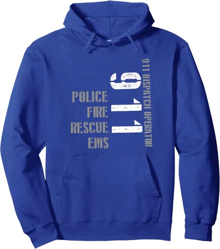 Vista 4 de 911 Dispatcher EMS EMT Police Dispatchers Operators Uniforme Sudadera con capucha Negro