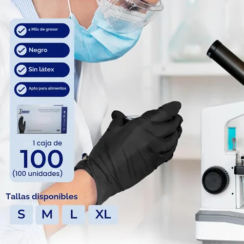 Vista 2 de 1st Choice Black 4 mil Nitrile Disposable Gloves Food Safe Medical Grade