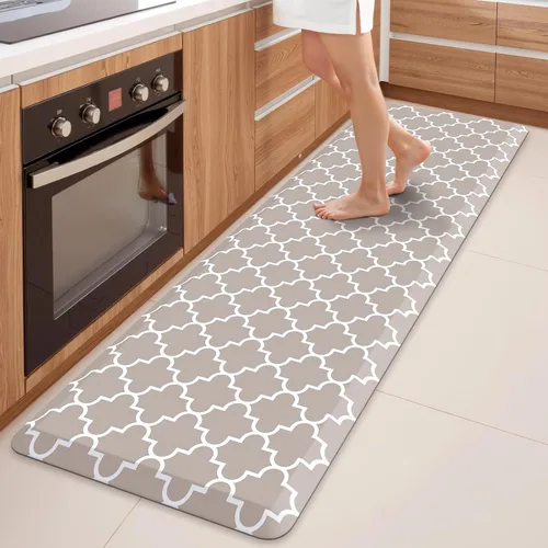 Vista 61 de WISELIFE Tapete de cocina acolchado antifatiga, 17.3 x 28 pulgadas, antideslizante, resistente, de PVC, ergonómico, impermeable, cómodo