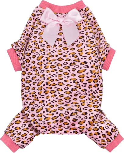 Vista 9 de Fitwarm Pijama de béisbol de forro polar para perro, ropa acogedora de invierno para perros pequeños, niños y niñas, mameluco divertido