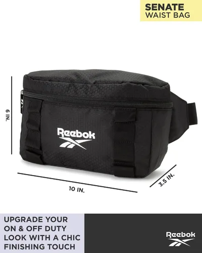 Vista 2 de Reebok Riñonera ligera del Senate - Bolso cruzado para gimnasio, correr, senderismo, festivales, deportes, Negro