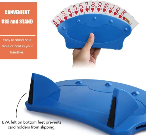 Vista 4 de Soporte para cartas de juego manos libres, organizador para todas las edades y adultos, lo suficientemente portátil para jugar cartas Bridge Canasta