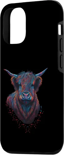 Vista 2 de iPhone 15 Highland Cow Scottish Cattle Portrait Case