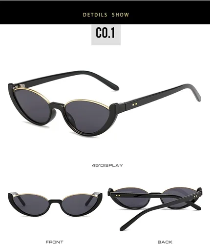 Vista 4 de Lentes de sol de fotografía callejera para hombres y mujeres, diseño de ojo de gato, moda para vacaciones al aire libre (color A, tamaño mediano)