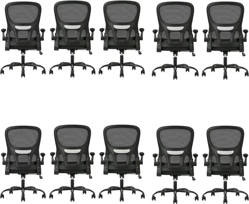 Vista 8 de Soohow Silla de oficina, ergonómica de malla con soporte lumbar, cómoda silla de escritorio giratoria para computadora con reposabrazos abatibles