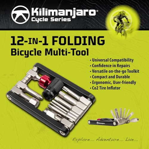 Vista 2 de Kilimanjaro Cycle Series 12 en 1 - Herramienta de bicicleta plegable, multiherramienta compacta para reparación de bicicletas, 910526ECE