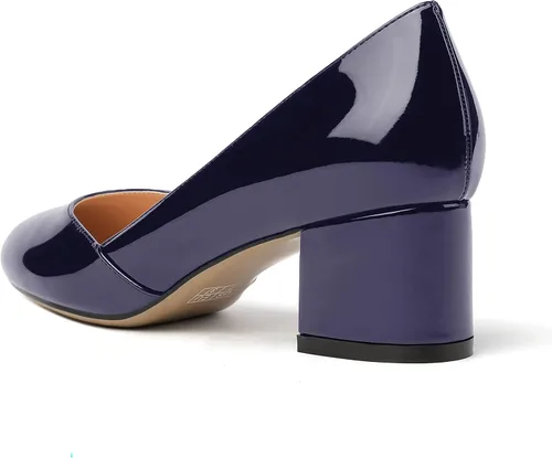 Vista 7 de MODENCOCO Zapatos de tacón bajo grueso para mujer, con puntera redonda, de 2 pulgadas