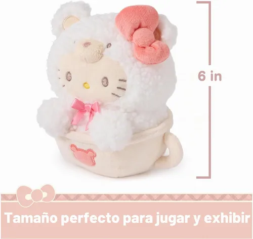 Vista 4 de GUND Sanrio Hello Kitty - Juguete de peluche de 6 pulgadas con traje