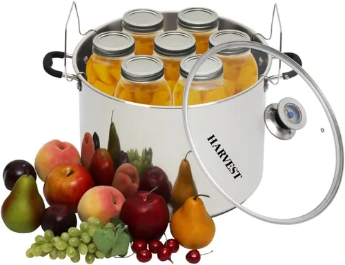 Vista 6 de Raíces & Branches Harvest - Olla de cocina para frascos, multiusos, de acero inoxidable, con indicador de temperatura, capacidad para 7 frascos