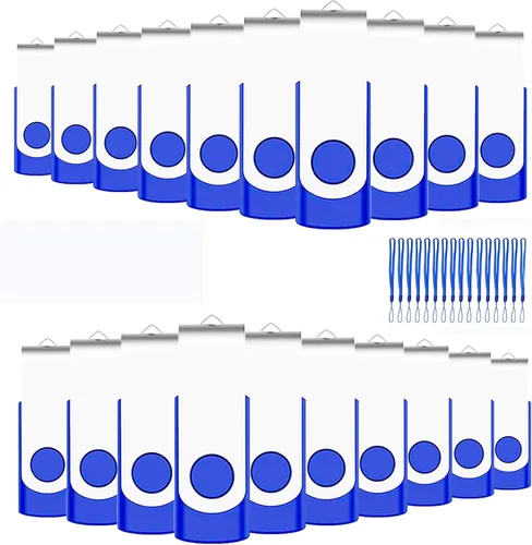 Vista 11 de Paquete de 50 unidades flash USB 2.0 de 128 MB, unidades flash USB 2.0 a granel para almacenamiento (azul) Unidades de pulgar de 128 GB a granel