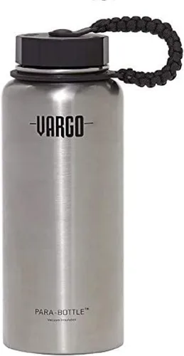 Vista 3 de Vargo Para-botella de acero inoxidable aislada al vacío (negro) - 32 oz