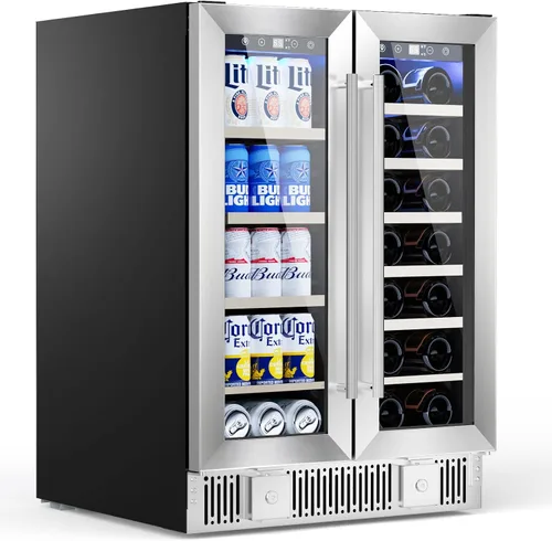 Vista 11 de Electactic Nevera de Vino Independiente de Encimera 12 Botellas, 50 Latas Bodega de Vino Enfriador de Bebidas para Refrescos, Cerveza Enlatada