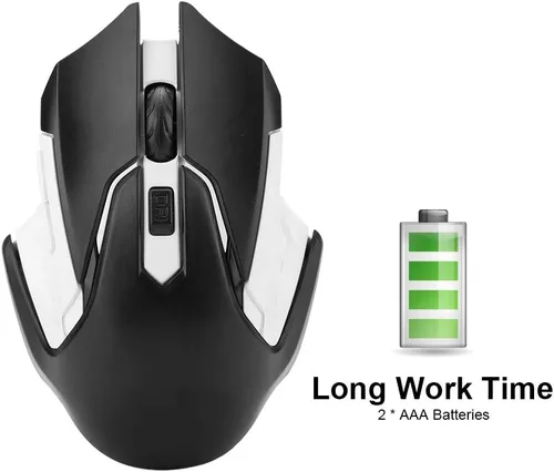 Vista 6 de Ratón para juegos, mouse silencioso delgado recargable, mouse de computadora de 2.4 G con receptor USB, 1200 DPI, mouse óptico para PC, laptop