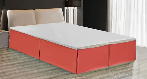 Vista 8 de Fancy Collection Falda de Cama de Fácil Cuidado de Microfibra con Caída Sólida Nueva (Rosa Intenso, Individual)