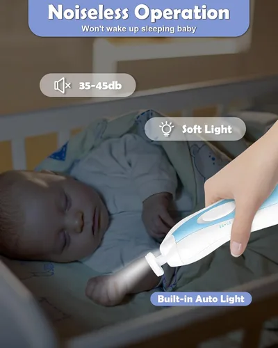 Vista 4 de Lictin Kit de cuidado de la salud y aseo del bebé, juego de recortador de uñas eléctrico 31 en 1, kit de cuidado de guardería para recién nacidos