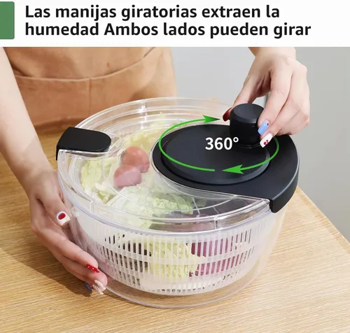 Vista 4 de Molinillo de ensalada mediano de 4.2 cuartos de galón, lavadora de verduras 4.23Qt