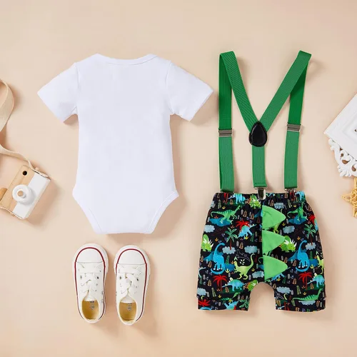 Vista 3 de GRNSHTS Ropa divertida para el primer cumpleaños para bebé niño con pajarita enterizo para pastel