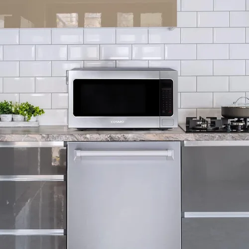 Vista 2 de Cosmo COS-BIM22SSB 61 cm Colección Nebula Horno microondas para encimera de 2.2 pies cúbicos en acero inoxidable Cosmo COS-BIM22SSB 1200W