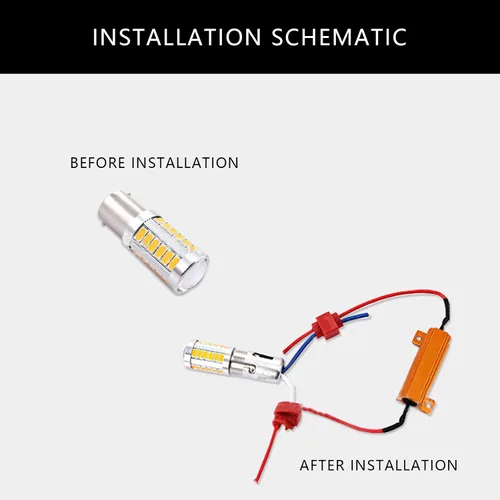 Vista 2 de 2 resistencias de carga de 50 W y 6 ohmios para bombilla LED Fix Fast Hyper Flash Turn Signal Blink Código de error (negro)