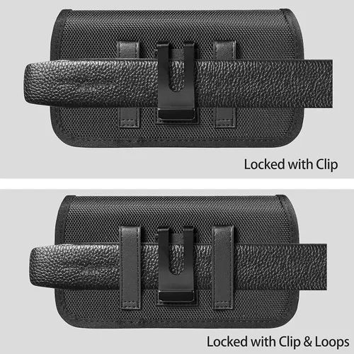 Vista 5 de Funda de nailon para teléfono celular con clip para cinturón compatible con iPhone 17 Air 16 Plus Galaxy S26+ S25+ S25 FE S25 Edge Note 20 A56 A54