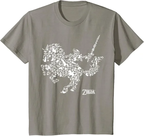 Vista 27 de The Legend of Zelda Camiseta con diseño de símbolos de caballo Azul Marino