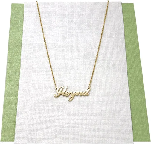 Vista 3 de Collar de oro de 14k con nombre personalizado