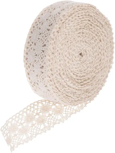 Vista 8 de MECCANIXITY Cinta de encaje de 1.57 "x 10 yardas, encaje de algodón hueco beige para decoración de boda envoltura de regalo