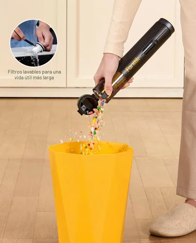 Vista 7 de Fanttik Slim V10 Mate - Aspiradora inalámbrica para automóvil, mini aspiradora portátil 4 en 1, potencia de succión de 17000 pa, pantalla