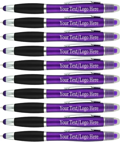 Vista 8 de SyPen Bolígrafos personalizados con resaltador de gel y lápiz capacitivo, paquete de 200 unidades, impresión a granel, resaltador bíblico de 3