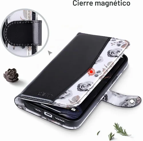 Vista 8 de ULAK Compatible con iPhone 14 Funda Cartera para Mujeres, Cubierta Plegable de Cuero PU Premium con Portador de Tarjetas, Función de Soporte Funda