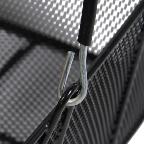Vista 4 de SSWBasics Cestas de compras de metal negro con soporte y letrero – Juego de 12 – Dimensiones de la cesta 17 pulgadas de ancho x 12 pulgadas