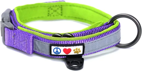 Vista 13 de Pawtitas Cuello ajustable reflectante para perro, Collar para perro acolchado, Negro