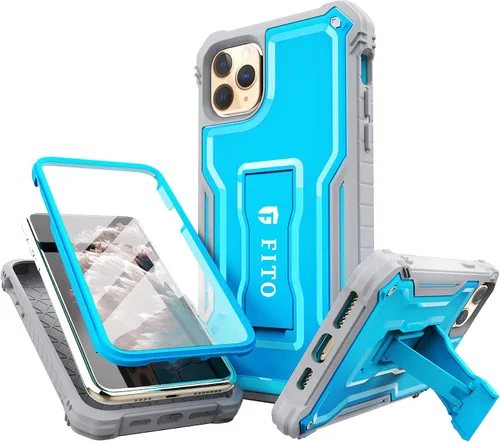 Vista 8 de FITO Compatible con iPhone 11 Pro Max, funda de doble capa a prueba de golpes resistente con protector de pantalla para iPhone 11 Pro Max y iPhone