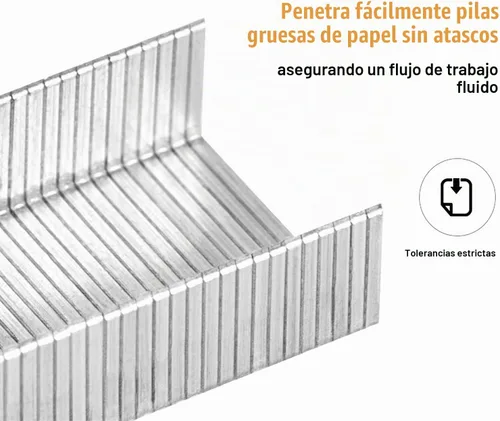 Vista 4 de Deli 5,000 grapas – Se adapta a engrapadora de capacidad de 60 hojas, longitud de pata de 3/8", capacidad de 70 hojas, 23/10, diseño de punta