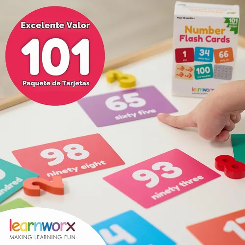 Vista 2 de 101 tarjetas flash de números 0 a 100 para niños pequeños y niños de 1 año en adelante, tarjetas de conteo, reconocimiento de números y actividades