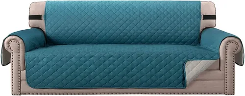 Vista 27 de Funda impermeable para sofá biplaza, protector de sofá acolchado para sofá de 2 asientos, protector de muebles antideslizante para perros y mascotas