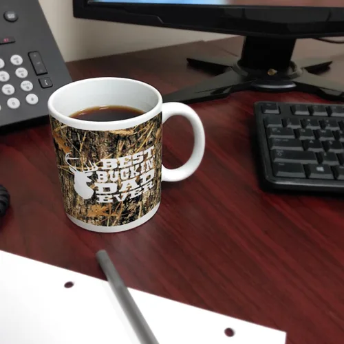 Vista 6 de ThisWear Hunting Camo Best Buckin' Dad Ever Gift Taza de café de cerámica de 11 oz con asa