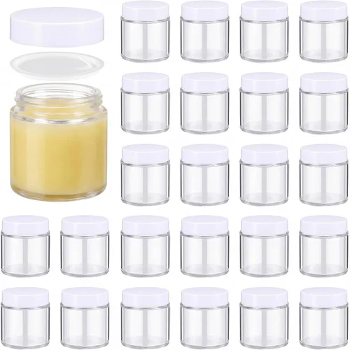 Vista 20 de Norme 24 Frascos de Vidrio de 4 oz con Tapas Herméticos Redondos a Prueba de Fugas Frascos Cosméticos Vacíos con Revestimientos Internos en la Tapa